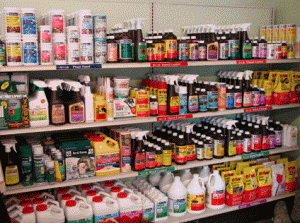 display of fertilizers, insecticides, and chemicals
