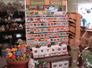 display of flower and vegetable seeds